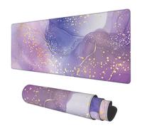 Tappetino da scrivania Tappetino per mouse da gioco esteso in marmo liquido viola rosa e lavanda Tappetino per mouse grande da 31,5 x 11,8 pollic