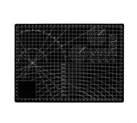 Tappetino da taglio double-face per A2, A3, A4 e A5, spesso 3 mm, impermeabile, con righello a griglia, antiscivolo, per tappetino da cucito e incisione in PP resistente (A-4, nero)