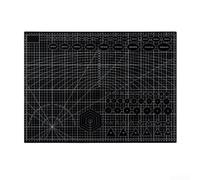 Tappetino da taglio double-face per formato A2/A3/A4/A5, con griglia trasparente per cucito, intaglio e artigianato, antiscivolo, impermeabile, lavabile, materiale PP verde nero (A-2 nero)