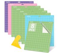 Tappetino da taglio per Cricut - Lya Variety 8 pezzi 12 x 12, StandardGrip, LightGrip, StrongGrip, FabricGrip per Explore Air Serie & Plotter