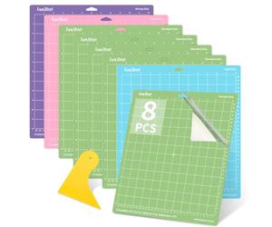 Tappetino da taglio per Cricut - Lya Variety 8 pezzi 12 x 12, StandardGrip, LightGrip, StrongGrip, FabricGrip per Explore Air Serie & Plotter