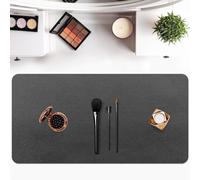 Tappetino da trucco per toeletta impermeabile, oleorepellente, resistente alla polvere, protezione morbida e confortevole, ideale per tavoli da trucco e banchi da lavoro (40 x 80 cm, nero)