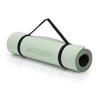 Tappetino da yoga, 183 x 61 cm, in TPE e NBR, per yoga, pilates, stretching, ginnastica e allenamento a pavimento, tappetino da allenamento con tracolla, per casa, palestra e corsi sportivi Actiget