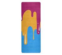 Tappetino da yoga antiscivolo con pigmento rosa giallo blu per pavimento stampato, antiscivolo, asciugamano da yoga caldo antiscivolo con borsa per il trasporto tapete para ejercicio 180,3 x 66 cm