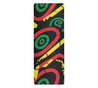 Tappetino da yoga antiscivolo verde rosso giallo geometrico per esterni stampato, antiscivolo, asciugamano caldo yoga con borsa tapete para ejercicio 180,3 x 66 cm