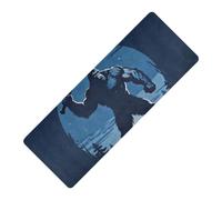 Tappetino da yoga blu scuro stampato Sasquatch all'aperto spessore 1 mm per casa palestra antiscivolo, con tappetino da yoga tapete para ejercicio 180,3 x 66 cm