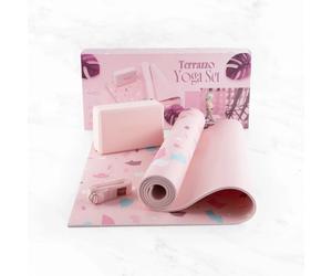 Tappetino da yoga con mattoncino e cinghia Myga Rose TU