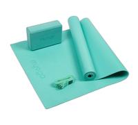 Tappetino da yoga con mattoncino e cinghia Myga Turquoise TU