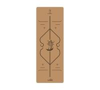 Tappetino da yoga in gomma e sughero - 68 cm extra largo, 5 mm di spessore, for ginnastica con linee allineamento(Posture line 2)