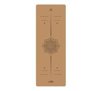 Tappetino da yoga in gomma e sughero - 68 cm extra largo, 5 mm di spessore, for ginnastica con linee allineamento(Posture line 7)