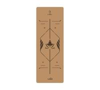 Tappetino da yoga in gomma e sughero - 68 cm extra largo, 5 mm di spessore, for ginnastica con linee allineamento(Posture line 10)