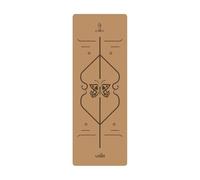 Tappetino da yoga in gomma e sughero - 68 cm extra largo, 5 mm di spessore, for ginnastica con linee allineamento(Posture line 6)