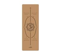 Tappetino da yoga in gomma e sughero - 68 cm extra largo, 5 mm di spessore, for ginnastica con linee allineamento(Posture line 5)