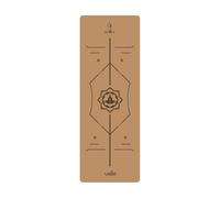 Tappetino da yoga in gomma e sughero - 68 cm extra largo, 5 mm di spessore, for ginnastica con linee allineamento(Posture line 3)