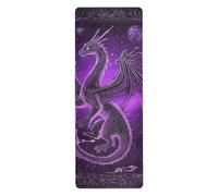 Tappetino da yoga lavabile viola Divine Dragon per le donne stampato, antiscivolo, tappetino da yoga antiscivolo con borsa per il trasporto tapete para ejercicio 180,3 x 66 cm