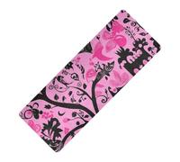 Tappetino da yoga nero e rosa con stampa castello di Halloween con cinghia spessa 1 mm per pavimento antiscivolo, con tappetino da yoga nastro porta nastro per ejercicio 180,3 x 66 cm