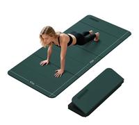 Tappetino da yoga pieghevole spesso 10 mm WUWAN extra large, materiale TPE, antiscivolo, facile da trasportare, per allenamento a casa, viaggi, pilates (190 x 101,6 cm, 2/12,7 cm) (verde)