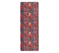 Tappetino da yoga portatile per San Valentino con pappagallo francese per pavimento stampato, antiscivolo, caldo asciugamano da yoga antiscivolo con borse tapete para ejercicio 180,3 x 66 cm