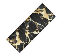 Tappetino da yoga portatile stampato in marmo nero oro irregolare spessore 1 mm per la casa antiscivolo, con borsa da yoga tapete para ejercicio 180,3 x 66 cm
