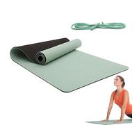 Tappetino da yoga, tappetino da ginnastica, pilates, fitness, struttura antiscivolo, supporto imbottito spesso, comodo supporto per articolazioni, cinghia per il trasporto inclusa, per