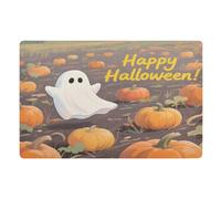 Tappetino decorativo con illustrazione di Halloween e zucca, per ingresso esterno, basso profilo, 81,3 x 50,8 cm, retro in gomma antiscivolo, ultra sottile, per porta anteriore e posteriore e ingresso