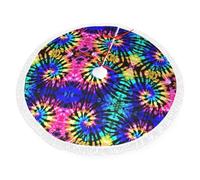 Tappetino decorativo per albero di Natale, motivo tribù esotica, stile tie-dye