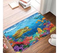 Tappetino Delfini Tteposino della grotta sottomarina, tappeto d'ingresso antiscivolo con pesci colorati per la casa, soggiorno, camera da letto Misteriosa decorazione 3D-60x90cm