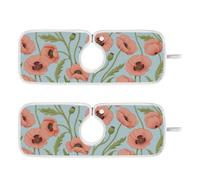 Tappetino di asciugatura in pietra per lavello da cucina protettore per lavello da cucina tappetini appesi per bancone della cucina Previene l'accumulo di umidità 76,2 cm - papaveri vintage arancione