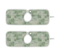 Tappetino di asciugatura in pietra per lavello da cucina, tappetino da appendere per bancone della cucina, paraspruzzi e protettori, 59,9 cm, verde salvia pastello scozzese