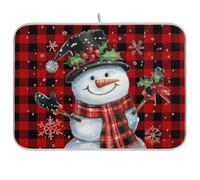 Tappetino di asciugatura per bancone della cucina, a forma di fiocco di neve, in microfibra, per Natale, Capodanno, per il bancone della cucina, con fiocchi di neve, assorbenti, scolapiatti sotto il lavello, 45,7 x 61 cm