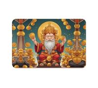 Tappetino di benvenuto con stampa di Dio della ricchezza, 40,6 x 61 cm, tappetino assorbente per porta del bagno e della cucina