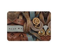 Tappetino di benvenuto con stampa vintage con cintura, 40,6 x 61 cm, tappetino assorbente per porta del bagno e della cucina