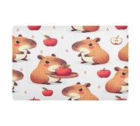 Tappetino Di Benvenuto Cute Capybara Red Apples Facile Da Pulire Tappetino Esterno Resistente Tappeto D'Ingresso Per Interno Porte Anteriori Corridoio 40X60Cm