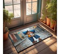 Tappetino di benvenuto in tinta unita Rainy Romance: un dolce bacio sotto le gocce di pioggia, zerbino per esterni e bar, accessorio decorativo per ragazzi (50 x 80 cm)