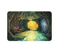 Tappetino di benvenuto stampato con grotta magica, 40,6 x 61 cm, tappetino assorbente per porta del bagno e della cucina