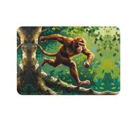 Tappetino di benvenuto stampato con macachi sull'albero, 40,6 x 61 cm, tappetino assorbente per porta del bagno e della cucina