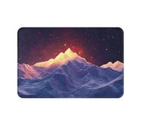 Tappetino di benvenuto stampato con montagne all'alba, 40,6 x 61 cm, tappetino assorbente per porta del bagno e della cucina