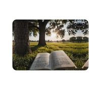 Tappetino di benvenuto stampato con scritta "Reading Under a Tree", 40,6 x 61 cm, tappetino assorbente per porta del bagno e della cucina
