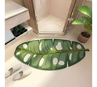 Tappetino di lusso a forma di foglia di pianta per box doccia, tappeti da bagno antiscivolo, grande tappeto curvo ad asciugatura rapida, forte assorbimento dell'acqua cuscinetto per piedi diatomea