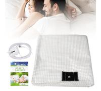 Tappetino di messa a terra con cavo di collegamento a terra, tappetino magnetico con 10% fibra d'argento e 90% cotone biologico, tappetino conduttivo per un sonno migliore (Super King193 x 203 cm)
