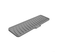 Tappetino di raccolta in silicone per rubinetto cucina con piega a 90° | Organizer per lavello impermeabile in silicone per base rubinetto con porta spugna grigio