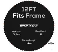 Tappetino di ricambio per trampolino nero da 12 piedi e 323 cm SPORTNOW