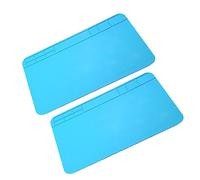 Tappetino di Riparazione Elettronica in Silicone Blu, 2 Pezzi, a Griglia