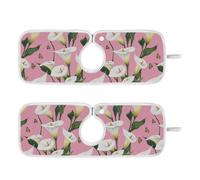 Tappetino di scarico del rubinetto per lavello della cucina riutilizzabile e decorato appendibile 2 tappetini di scarico per cucina bancone cucina e lavandino del bagno 23 6 "Cartoon Calla Lily Flower