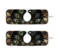 Tappetino di scarico del rubinetto per lavello della cucina riutilizzabile e decorato appeso 2 Pack lavello opaco per cucina cucina bagni 58 cm piuma di pavone vittoriano oro