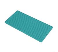 Tappetino di scarico in silicone per bancone della cucina con struttura inclinata per guidare il flusso d'acqua e ridurre il tempo di asciugatura degli articoli (verde)