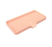 Tappetino di scarico in silicone per lavello da cucina, tappetino scolapiatti con bordo per dirigere il flusso d'acqua nel lavandino, per stoviglie (rosa)