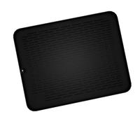 Tappetino di Scarico in Silicone Tappetino Asciugapiatti da Multiuso Leggero Pieghevole Ampio Spazio per il Piano di Lavoro della (BLACK)