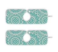 tappetino dietro rubinetto per lavello da cucina protezione lavello appendibile confezione da 2 tappetini per lavello da cucina Splash Guard & Protezioni 14 9 "Boho Mint Green Vintage Flowers