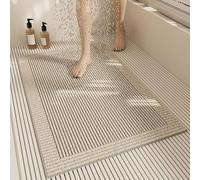 Tappetino Doccia Antiscivolo 50x70cm,Tappeto Doccia in Luffa,Tappetino Vasca Senza Ventose,Tappeto Bagno con Fori di Drenaggio,Motivo Geometrico A